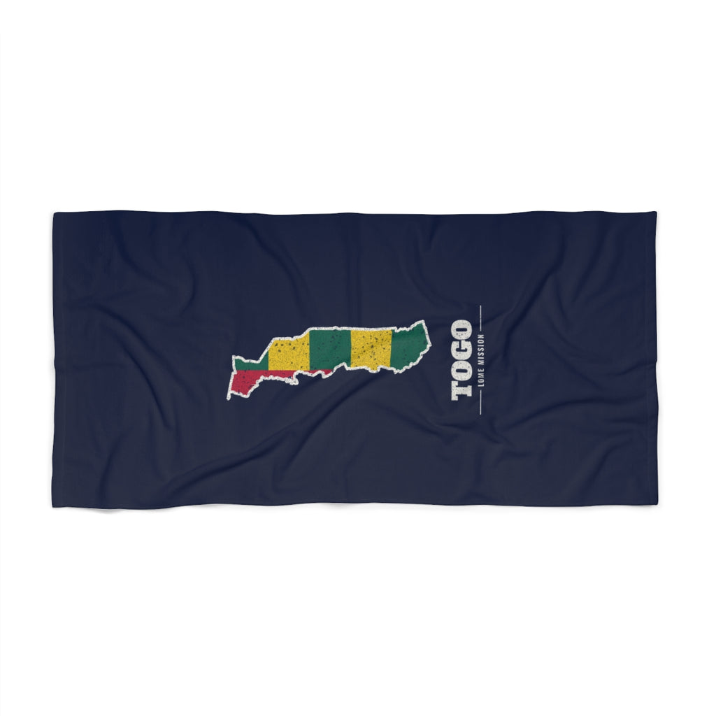 Togo Lome Mission flag map beach towel by Weak Things view 2