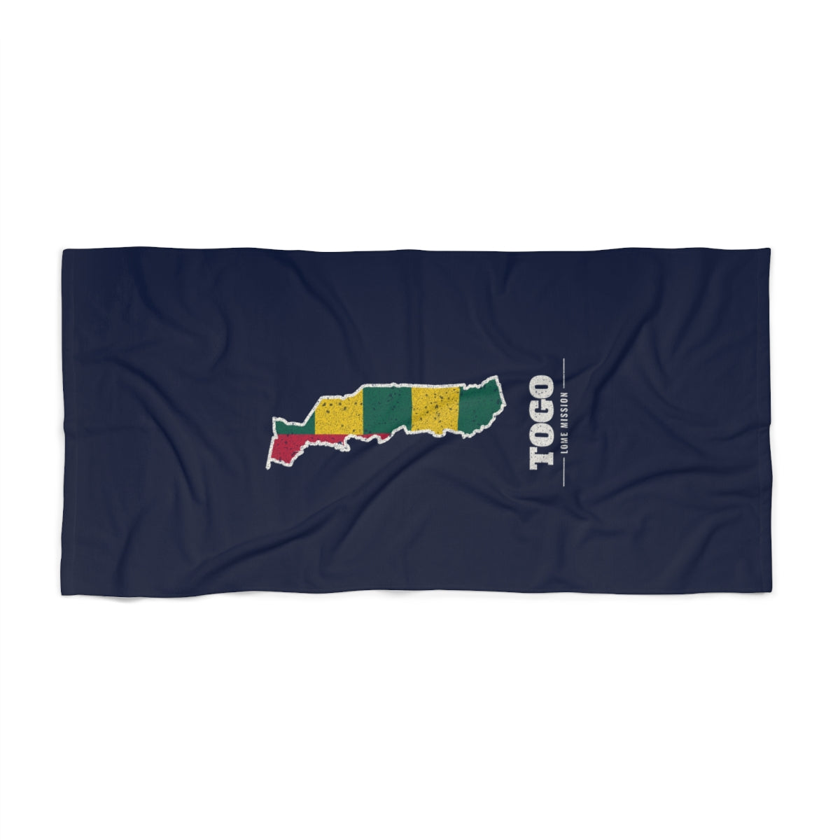 Togo Lome Mission flag map beach towel by Weak Things view 2