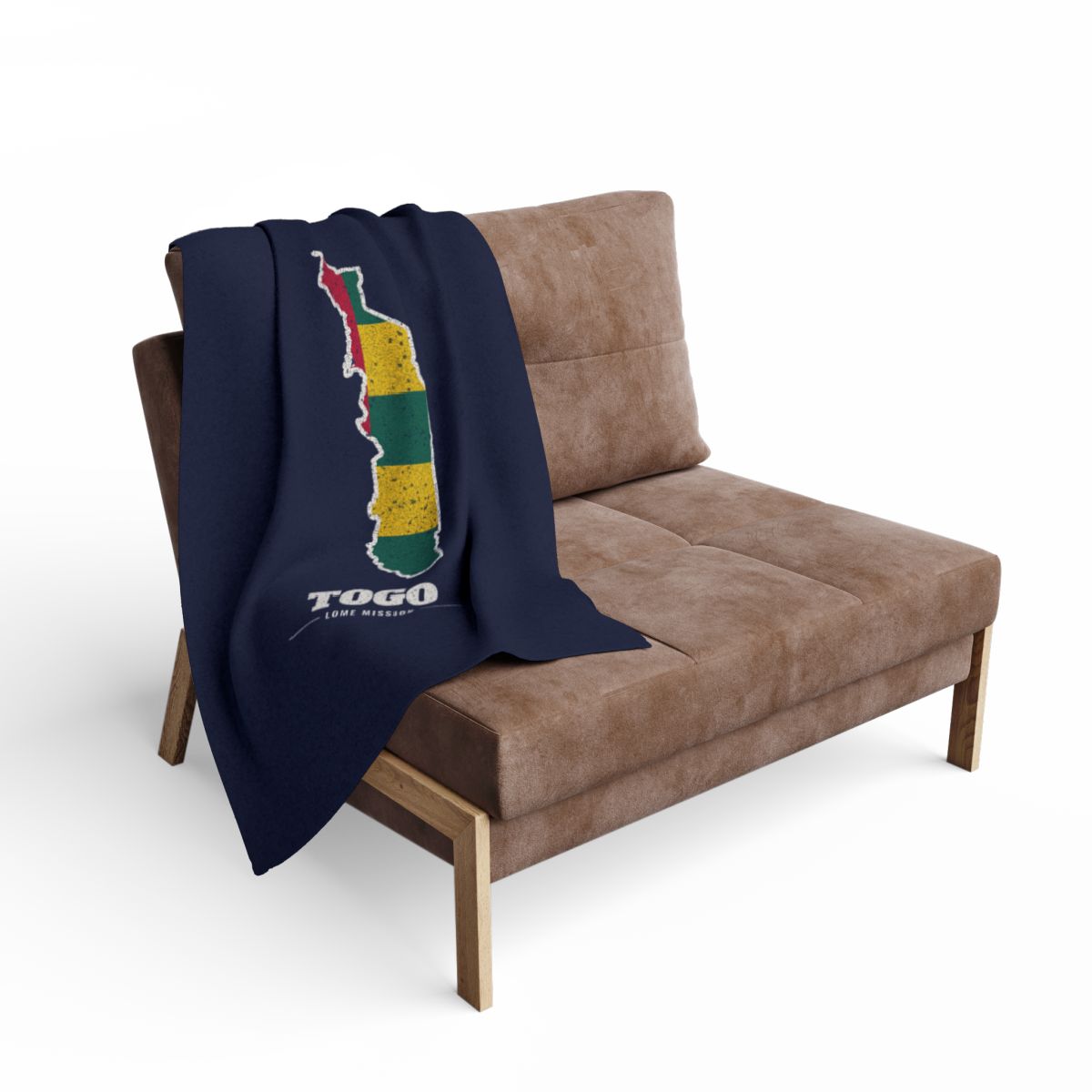 Togo Lome Mission flag map fleece blanket by Weak Things view 2