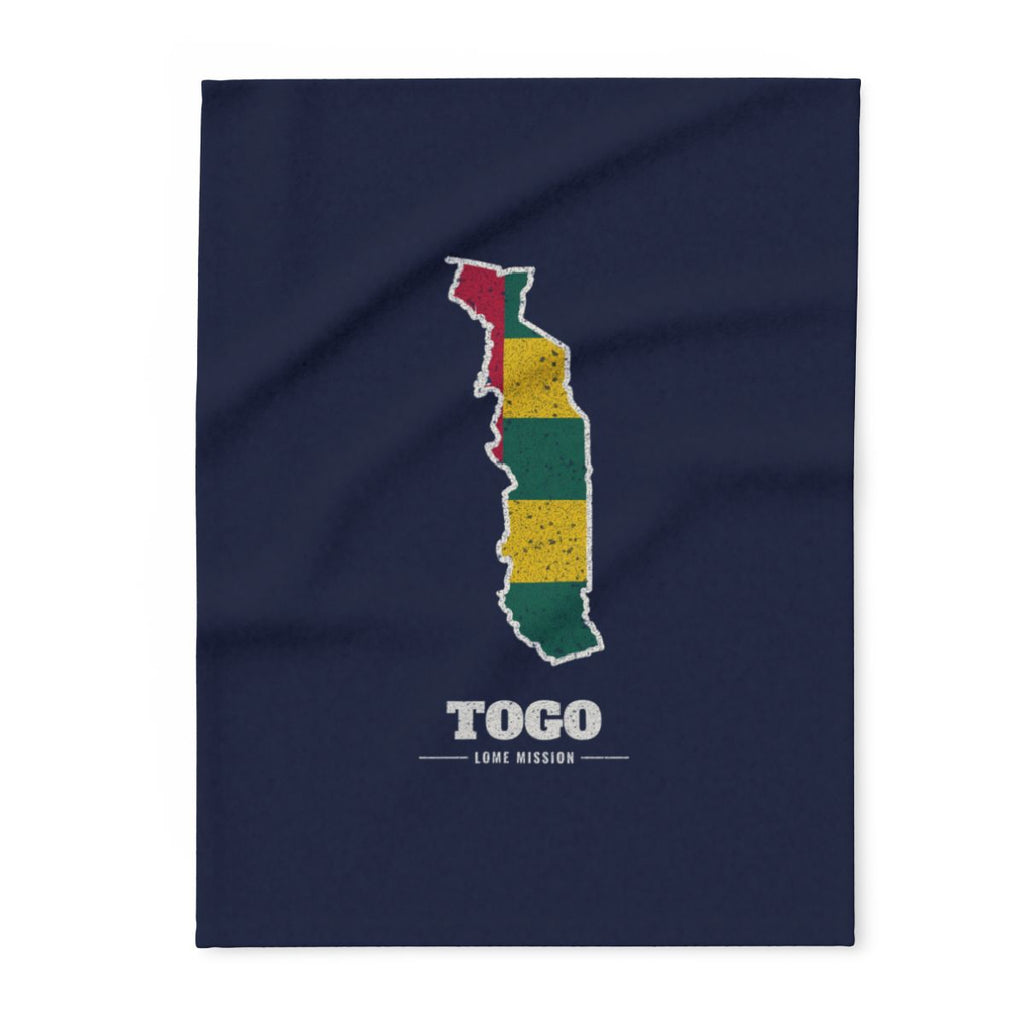 Togo Lome Mission flag map fleece blanket by Weak Things