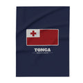 Tonga Nukualofa Mission flag map fleece blanket by Weak Things