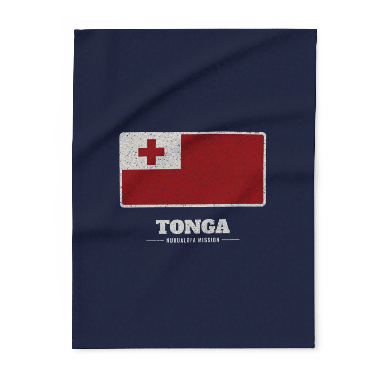 Tonga Nukualofa Mission flag map fleece blanket by Weak Things