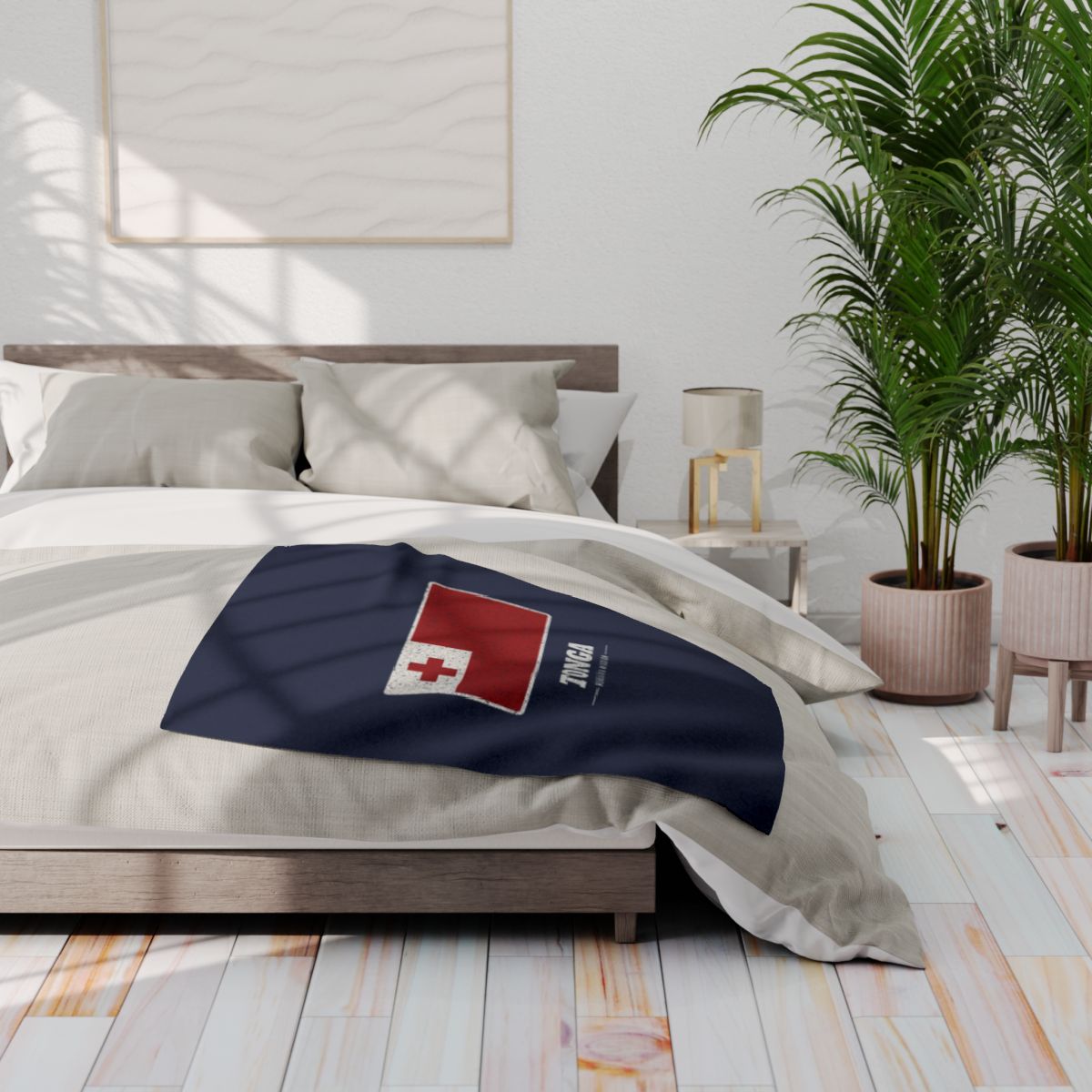 Tonga Nukualofa Mission flag map fleece blanket by Weak Things view 3