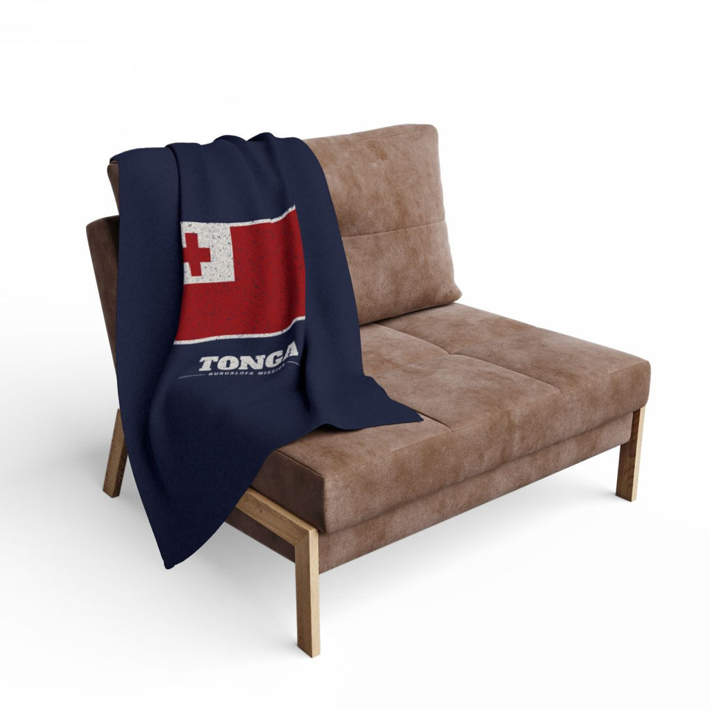 Tonga Nukualofa Mission flag map fleece blanket by Weak Things view 2
