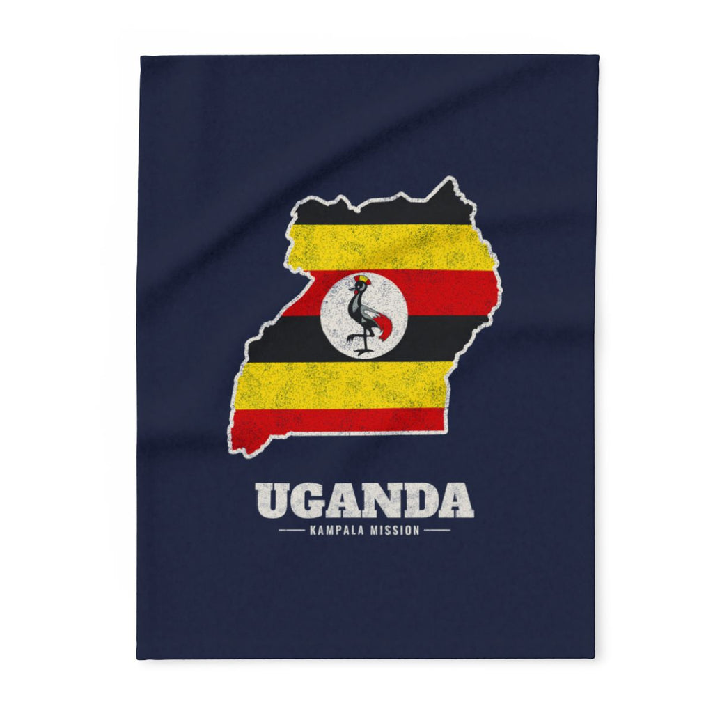 Uganda Kampala Mission flag map fleece blanket by Weak Things