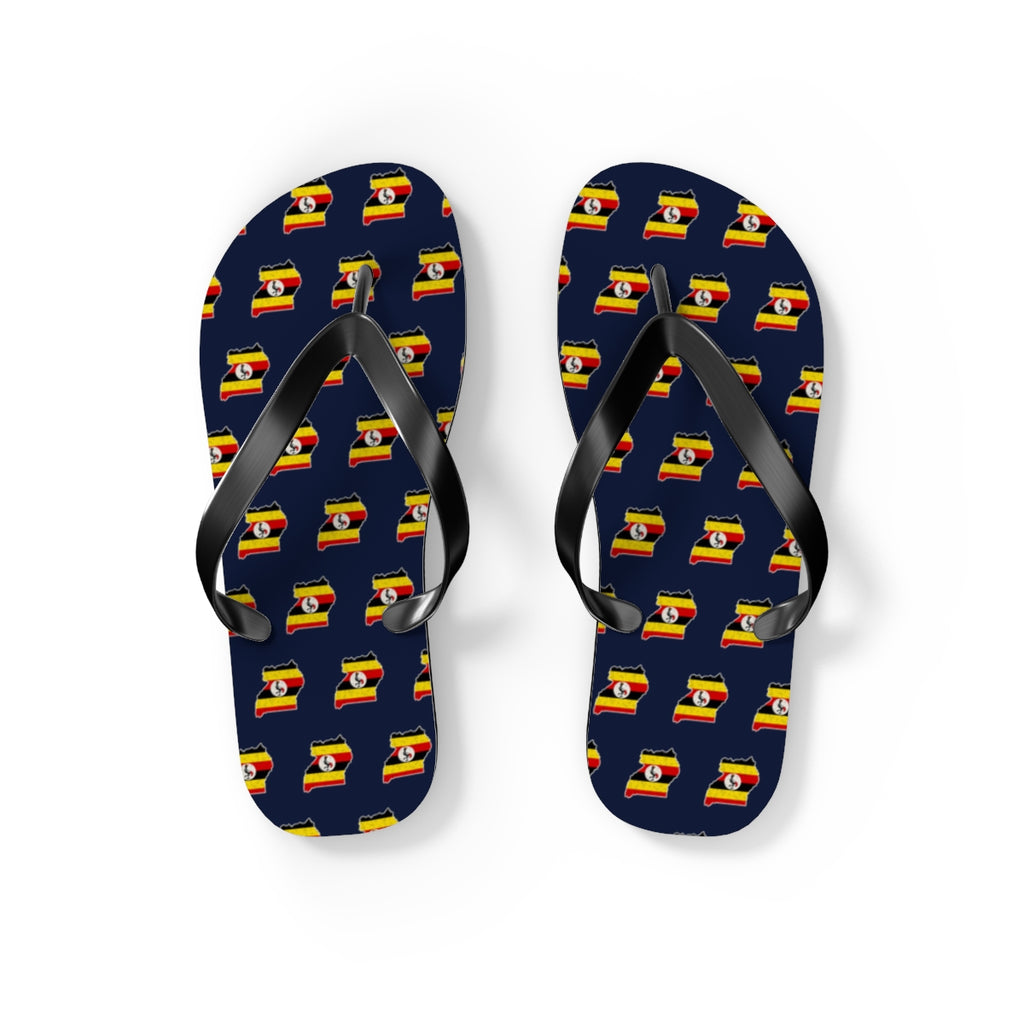Uganda Mission flag map flip flops by Weak Things view 2