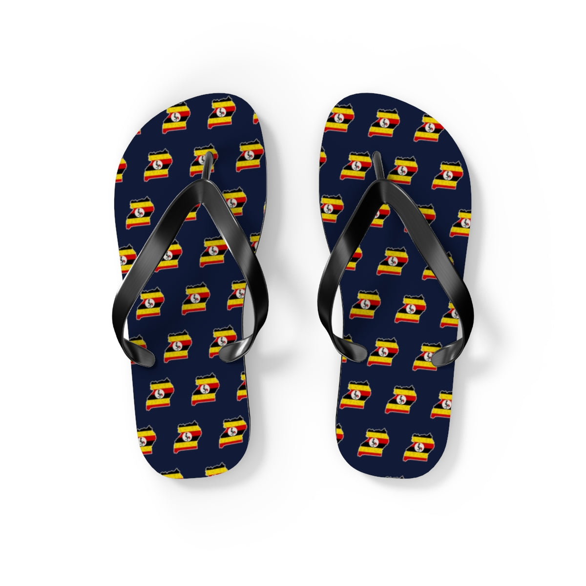Uganda Mission flag map flip flops by Weak Things view 2
