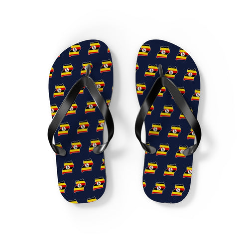 Uganda Mission flag map flip flops by Weak Things view 2