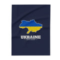 Ukraine Dnipro Mission flag map fleece blanket by Weak Things