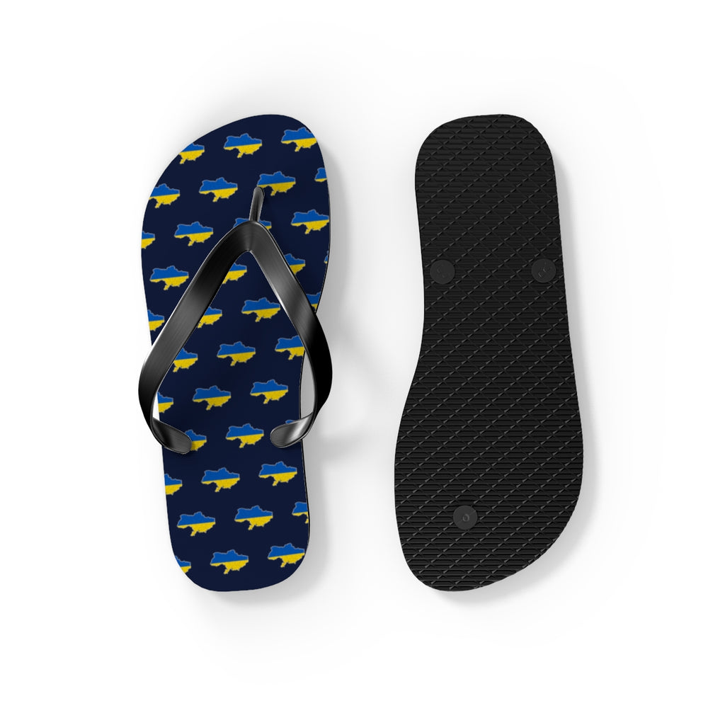Ukraine Mission flag map flip flops by Weak Things view 4