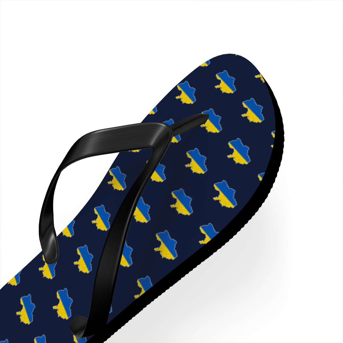 Ukraine Mission flag map flip flops by Weak Things view 3