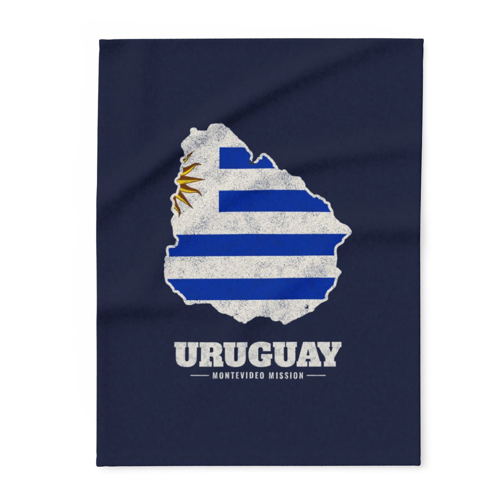Uruguay Montevideo Mission flag map fleece blanket by Weak Things