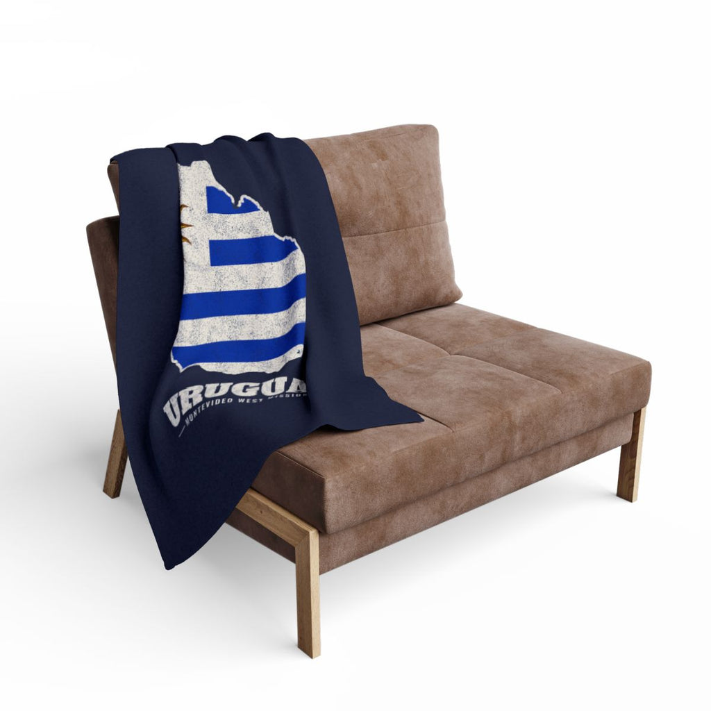 Uruguay Montevideo West Mission flag map fleece blanket by Weak Things view 2
