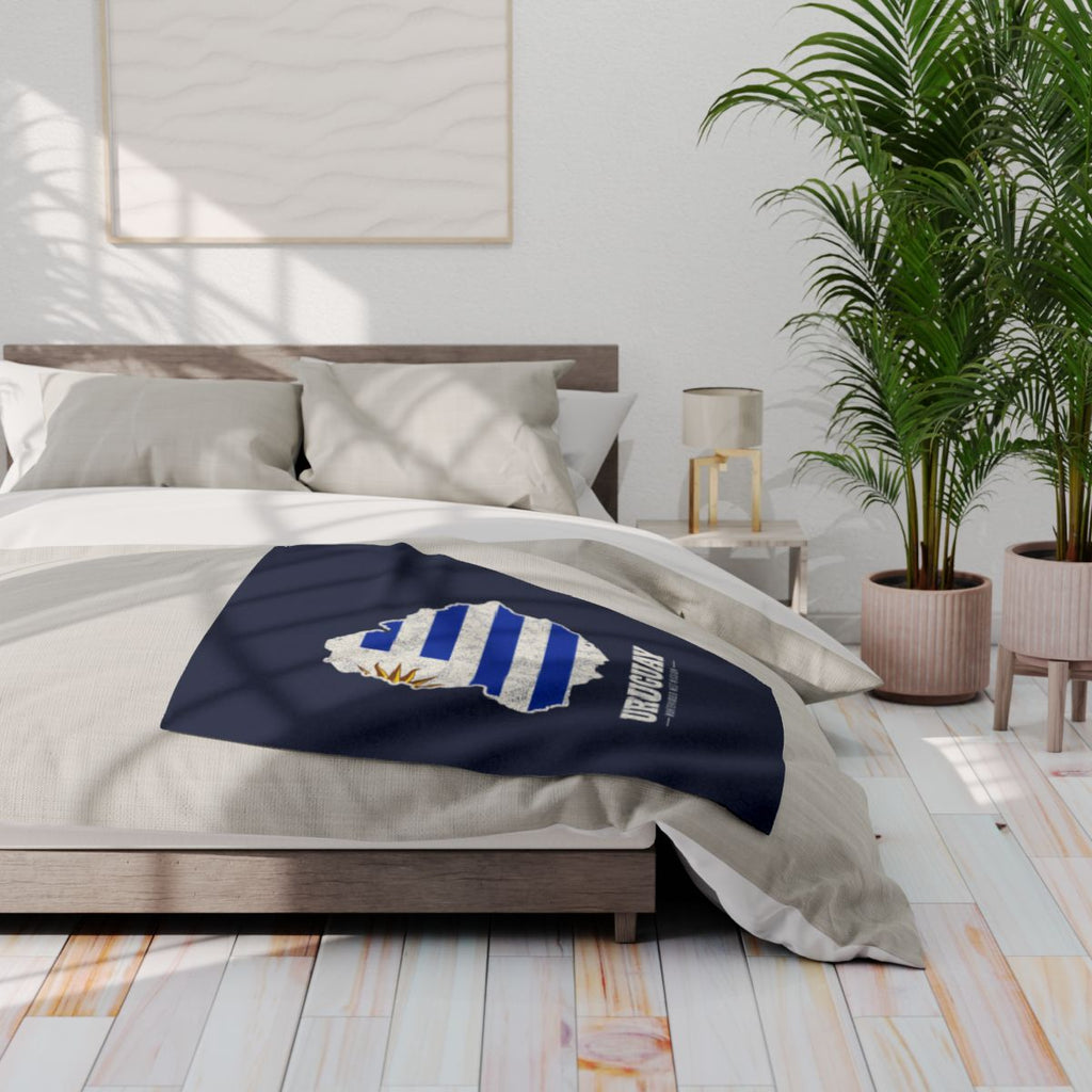 Uruguay Montevideo West Mission flag map fleece blanket by Weak Things view 3