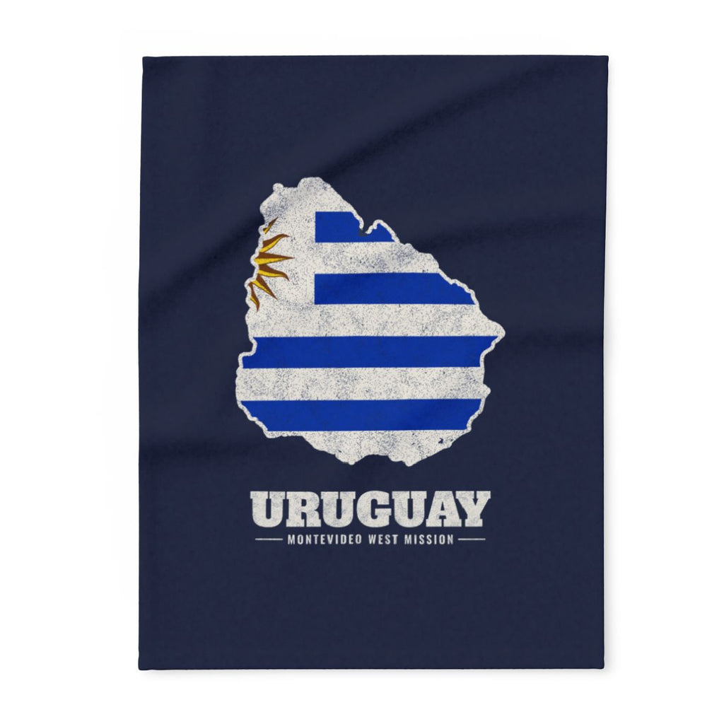 Uruguay Montevideo West Mission flag map fleece blanket by Weak Things