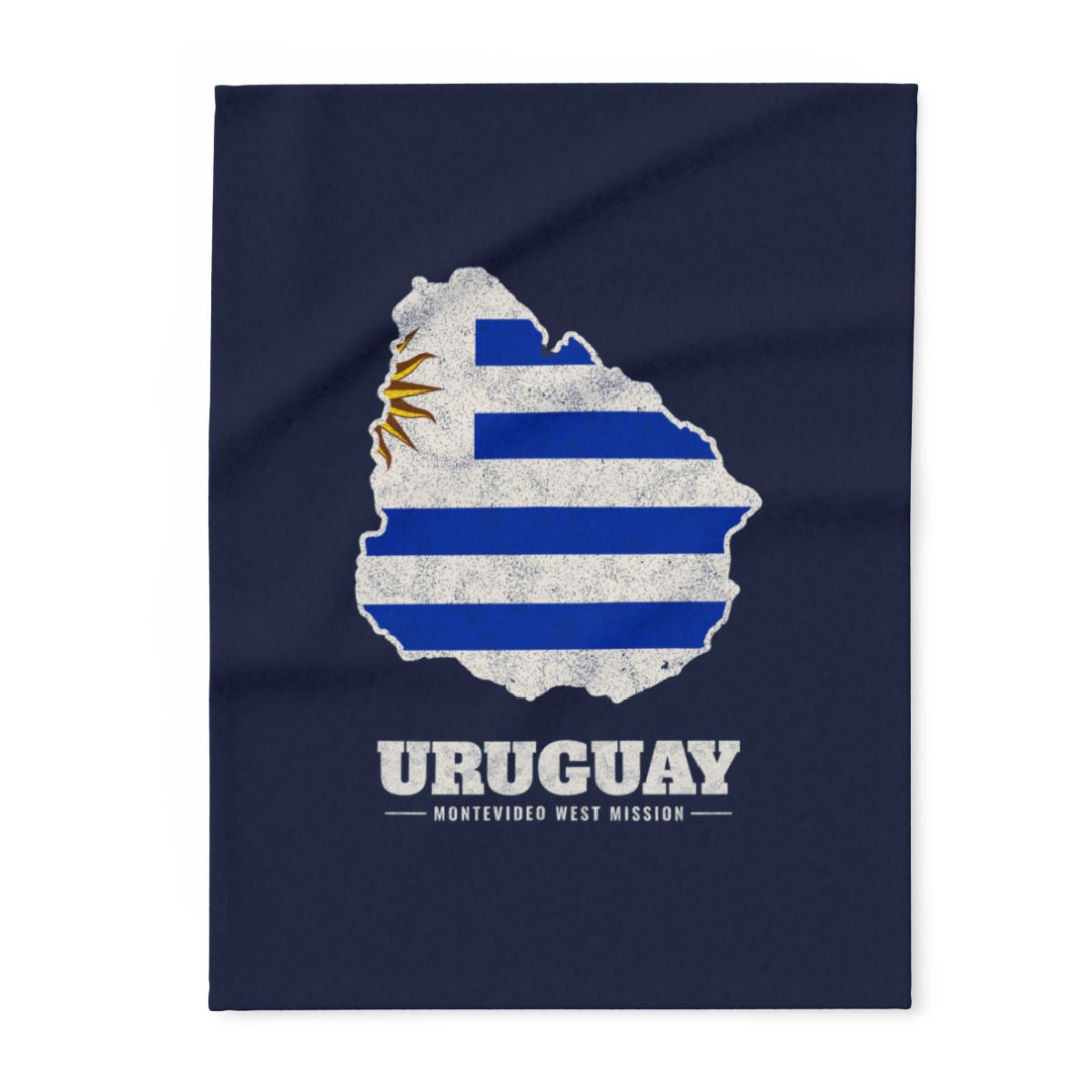 Uruguay Montevideo West Mission flag map fleece blanket by Weak Things