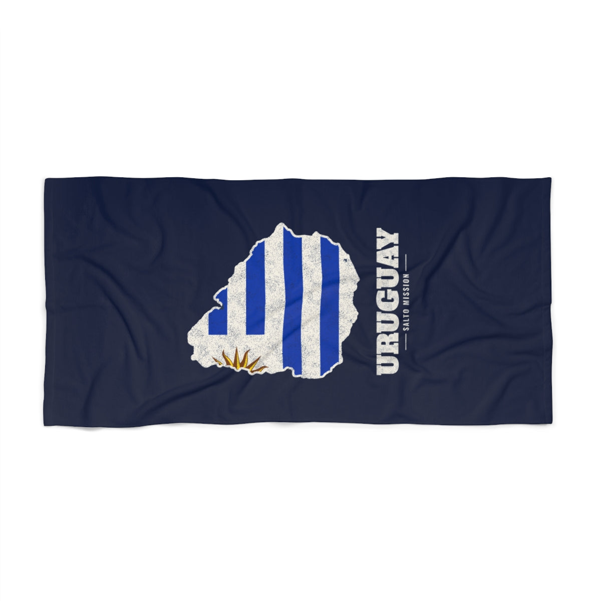 Uruguay Salto Mission flag map beach towel by Weak Things view 2