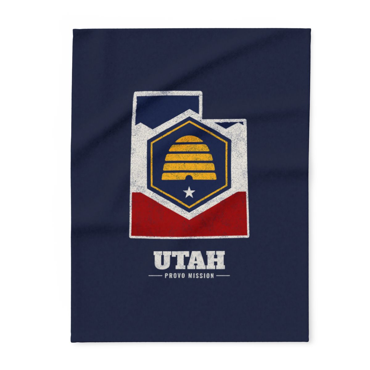 Utah Provo Mission flag map fleece blanket by Weak Things