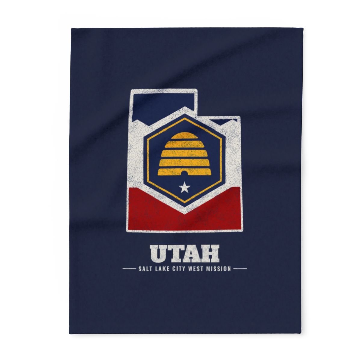 Utah Salt Lake City West Mission flag map fleece blanket by Weak Things
