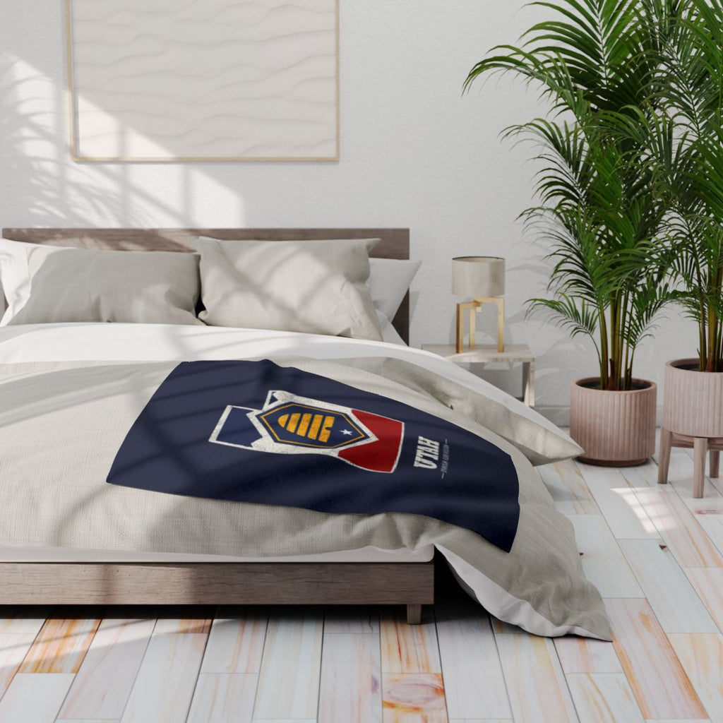 Utah Spanish Fork Mission flag map fleece blanket by Weak Things view 3