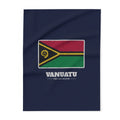 Vanuatu Port Vila Mission flag map fleece blanket by Weak Things