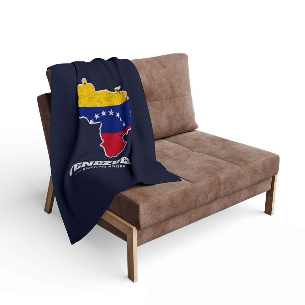Venezuela Barcelona Mission flag map fleece blanket by Weak Things view 2