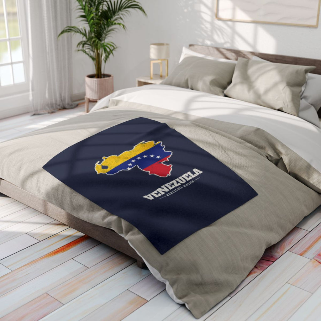 Venezuela Barcelona Mission flag map fleece blanket by Weak Things view 4
