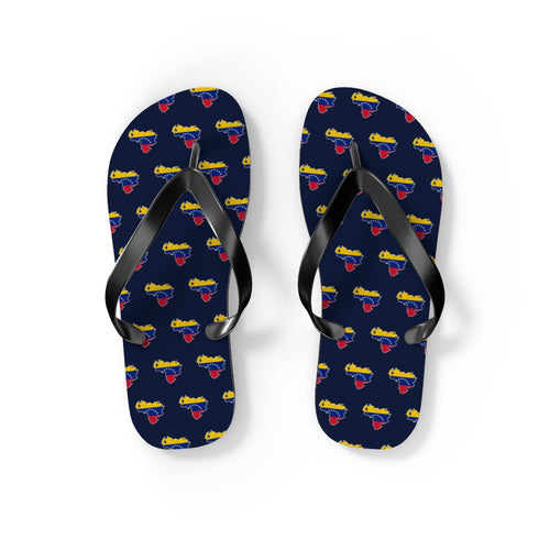Venezuela Mission flag map flip flops by Weak Things view 2