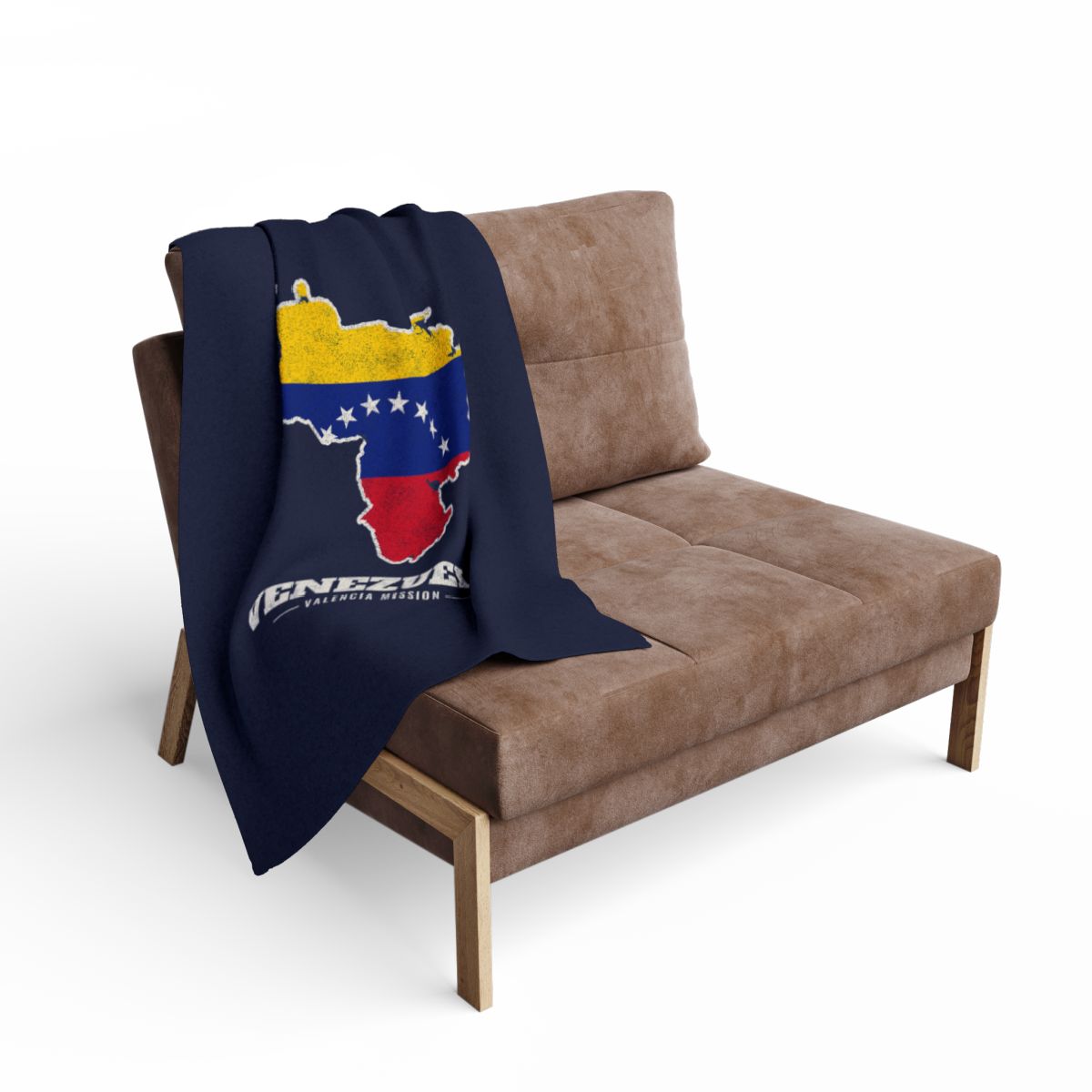 Venezuela Valencia Mission flag map fleece blanket by Weak Things view 2