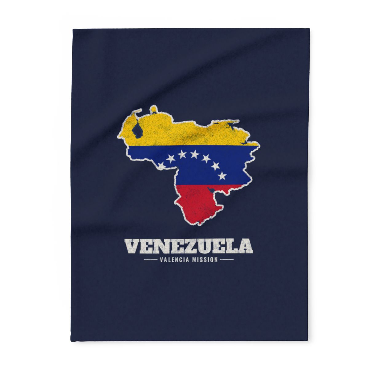 Venezuela Valencia Mission flag map fleece blanket by Weak Things