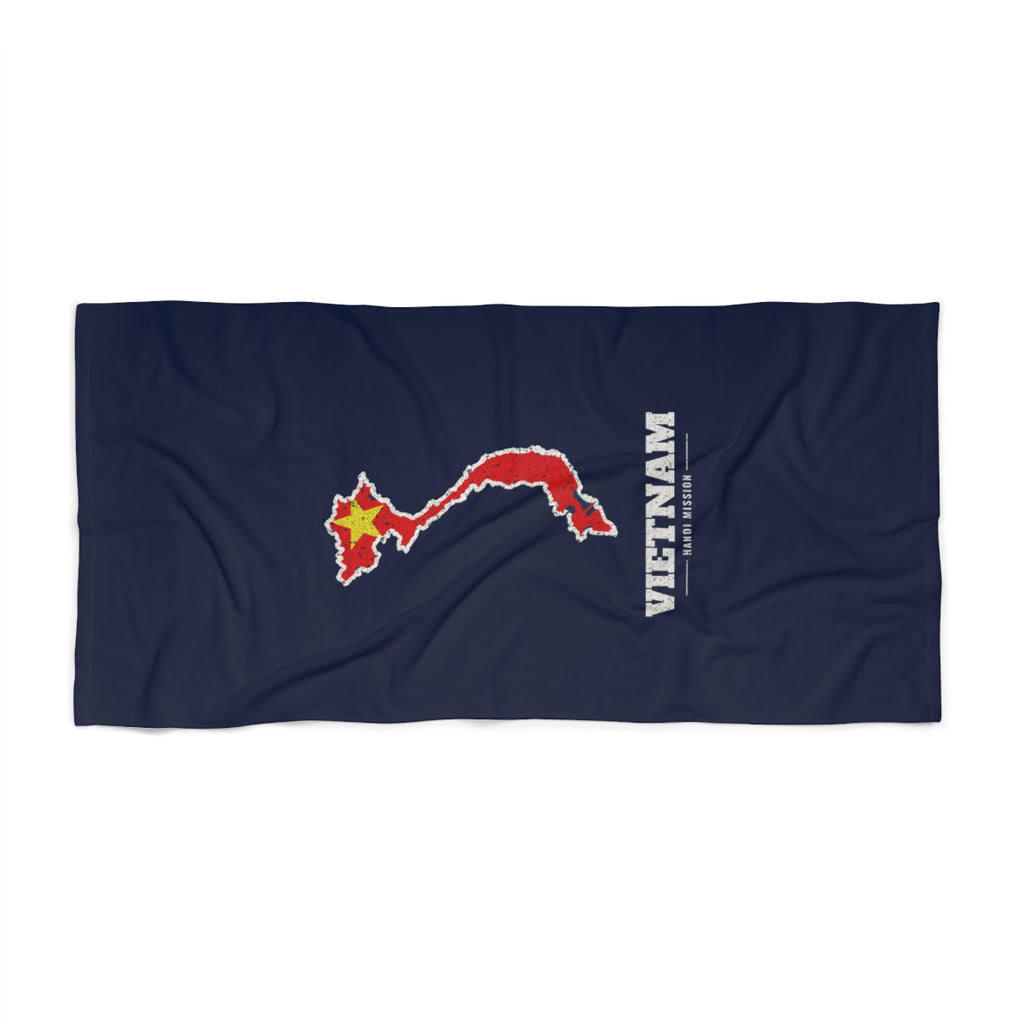 Vietnam Hanoi Mission flag map beach towel by Weak Things view 2