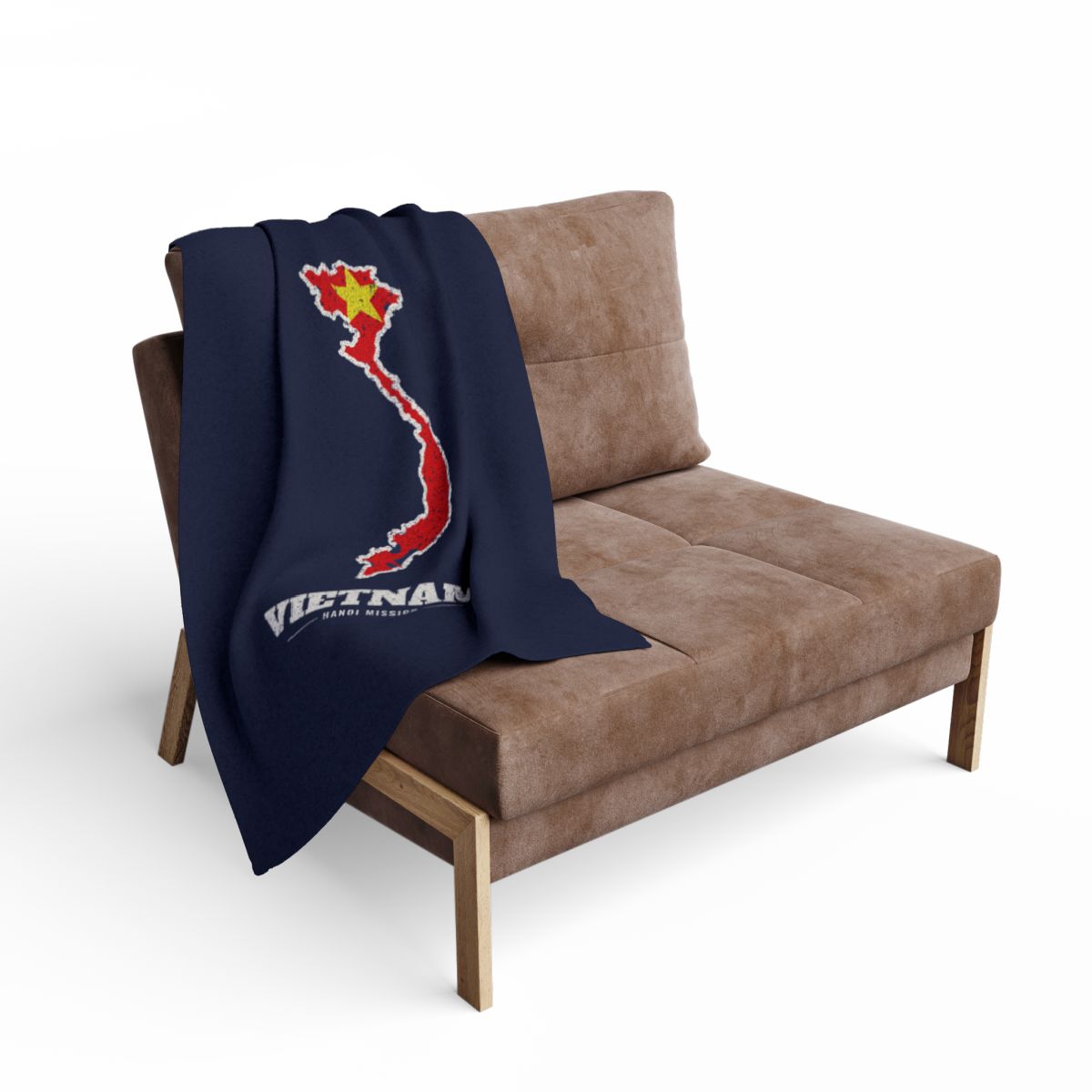 Vietnam Hanoi Mission flag map fleece blanket by Weak Things view 2