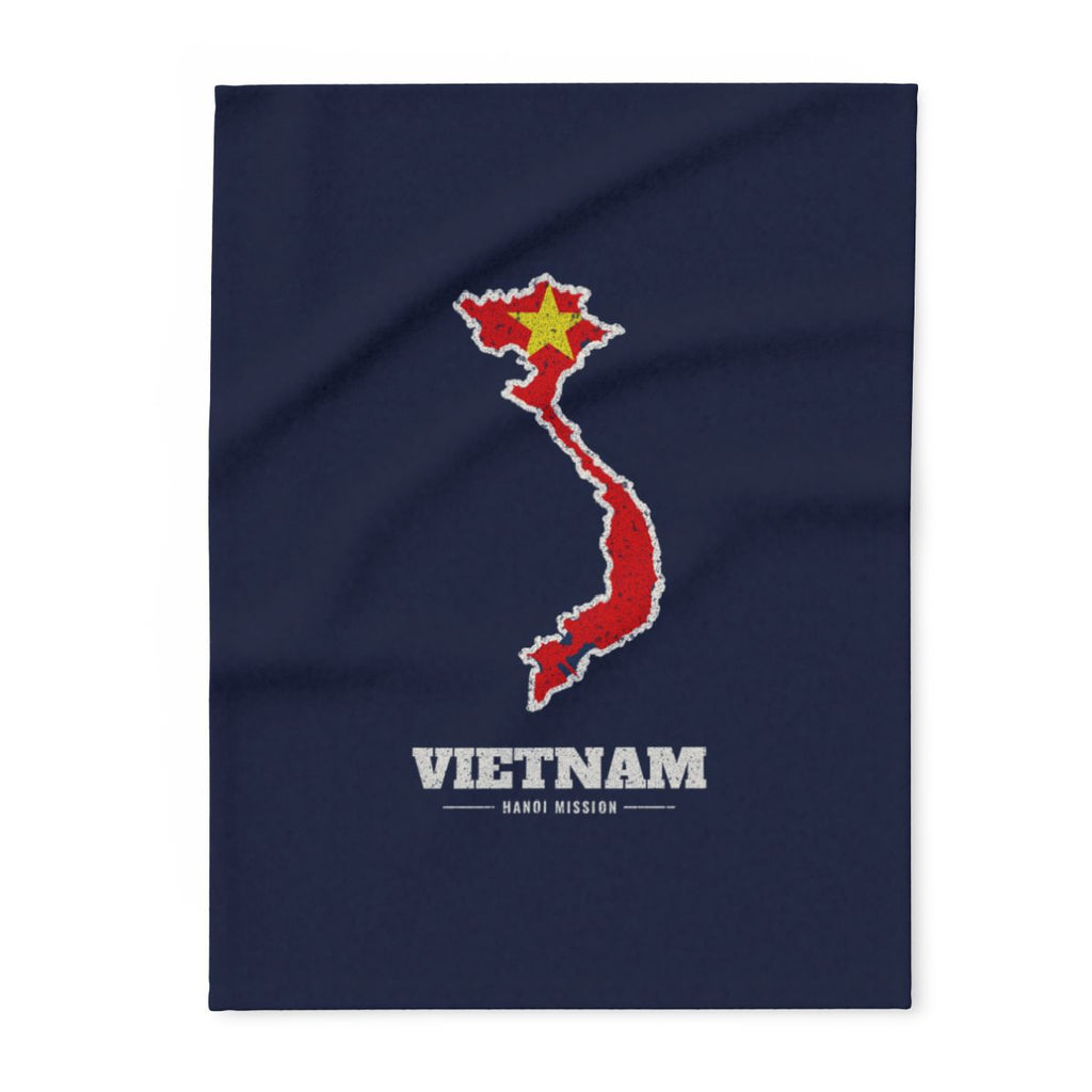 Vietnam Hanoi Mission flag map fleece blanket by Weak Things