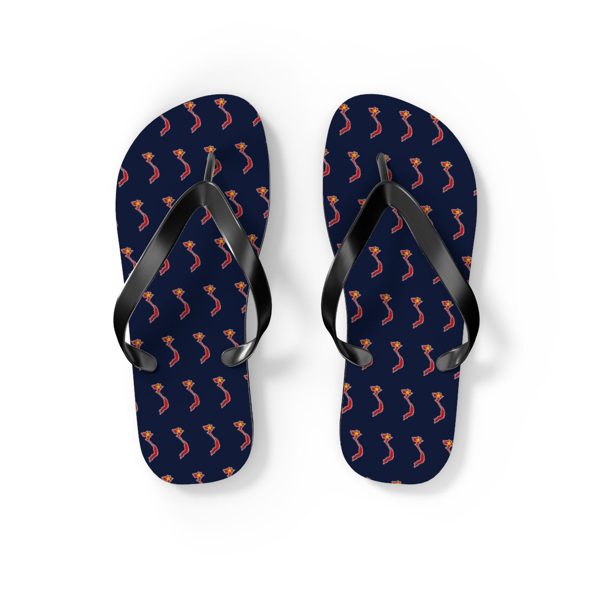 Vietnam Mission flag map flip flops by Weak Things view 2