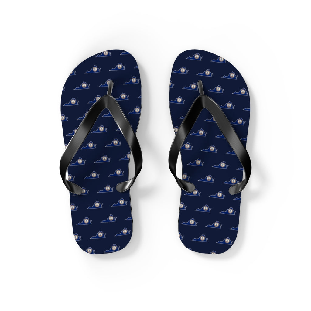 Virginia Mission flag map flip flops by Weak Things view 2