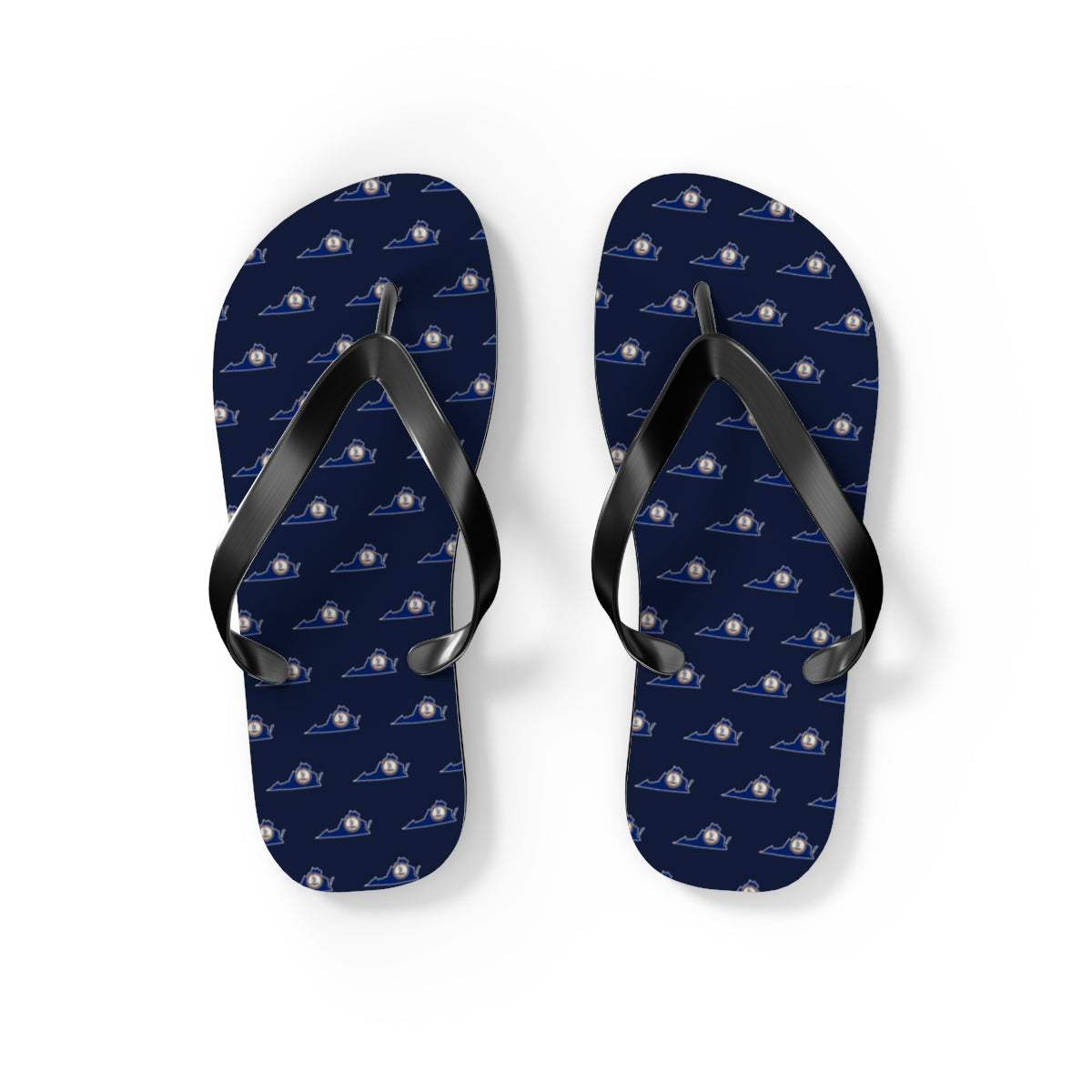 Virginia Mission flag map flip flops by Weak Things view 2