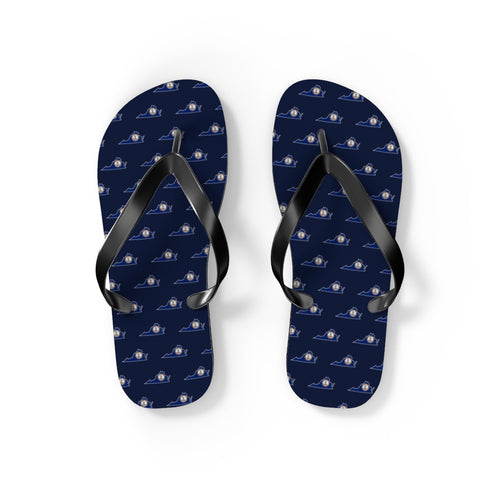 Virginia Mission flag map flip flops by Weak Things view 2
