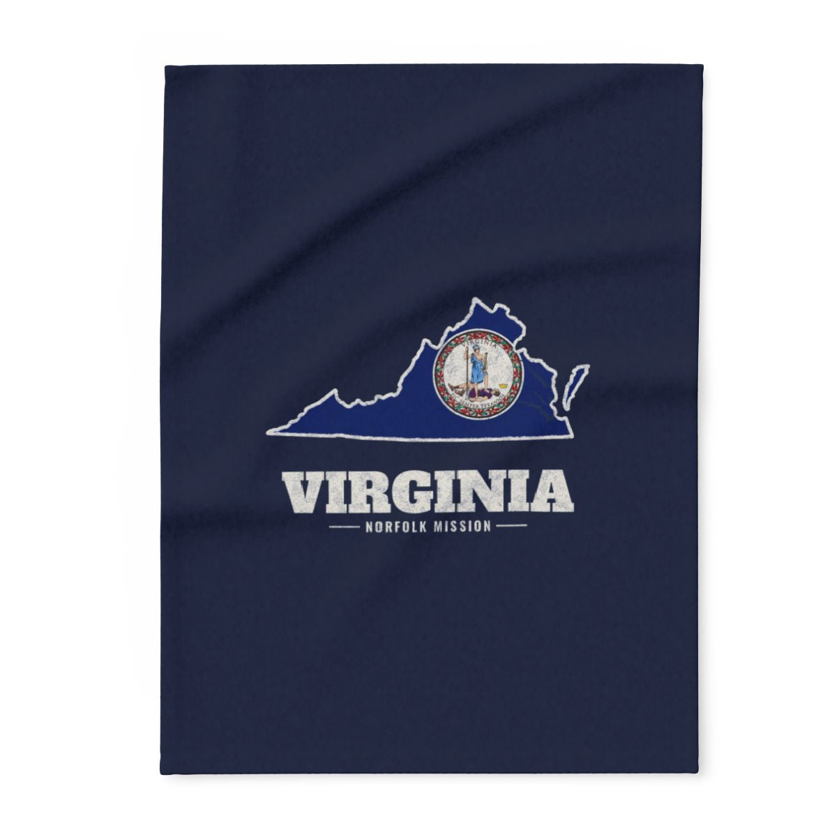 Virginia Norfolk Mission flag map fleece blanket by Weak Things