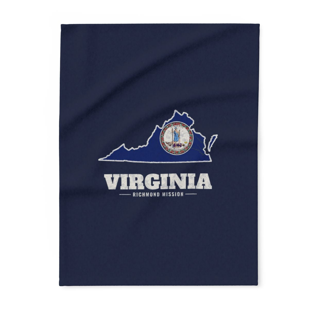 Virginia Richmond Mission flag map fleece blanket by Weak Things