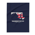 Washington DC North Mission flag map fleece blanket by Weak Things