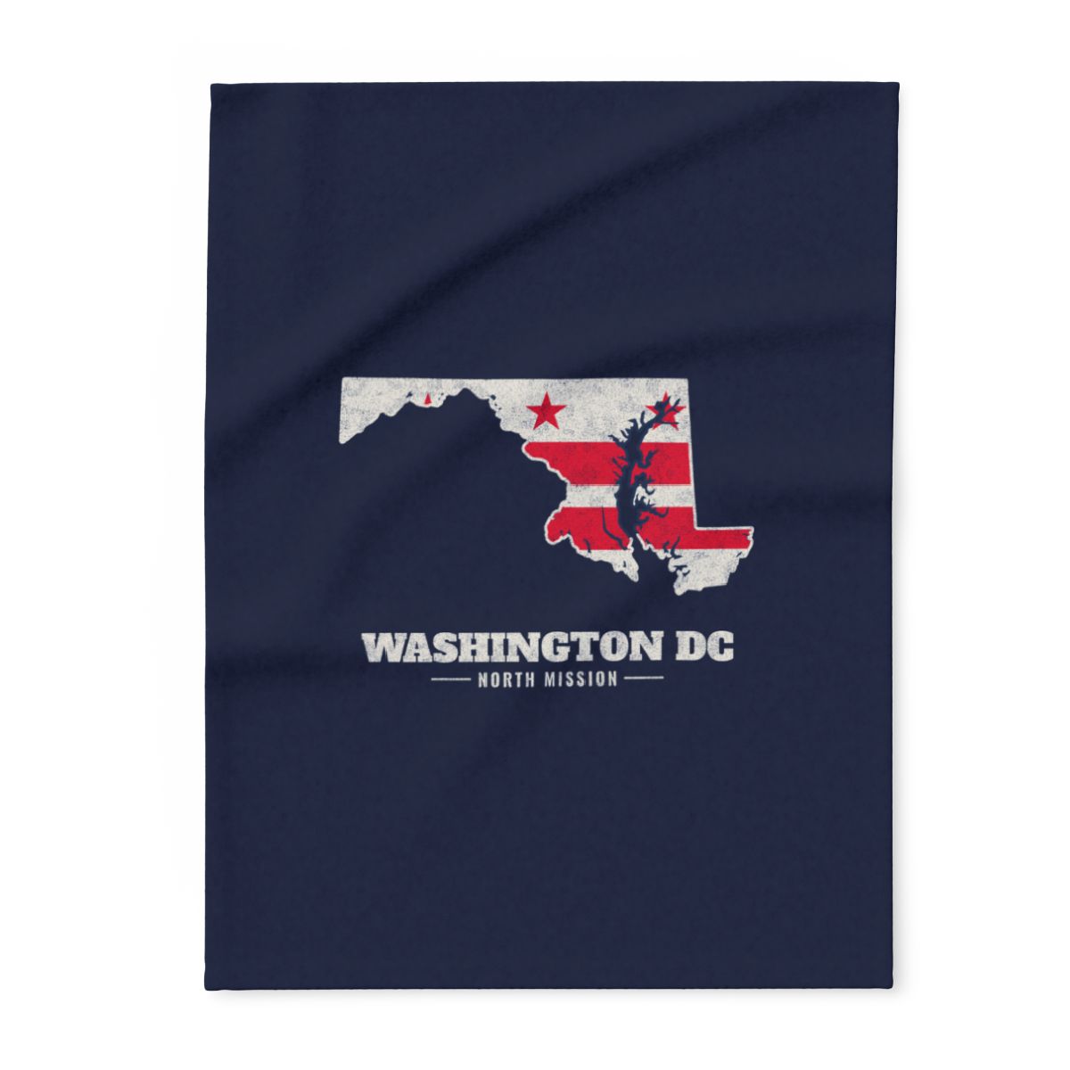 Washington DC North Mission flag map fleece blanket by Weak Things