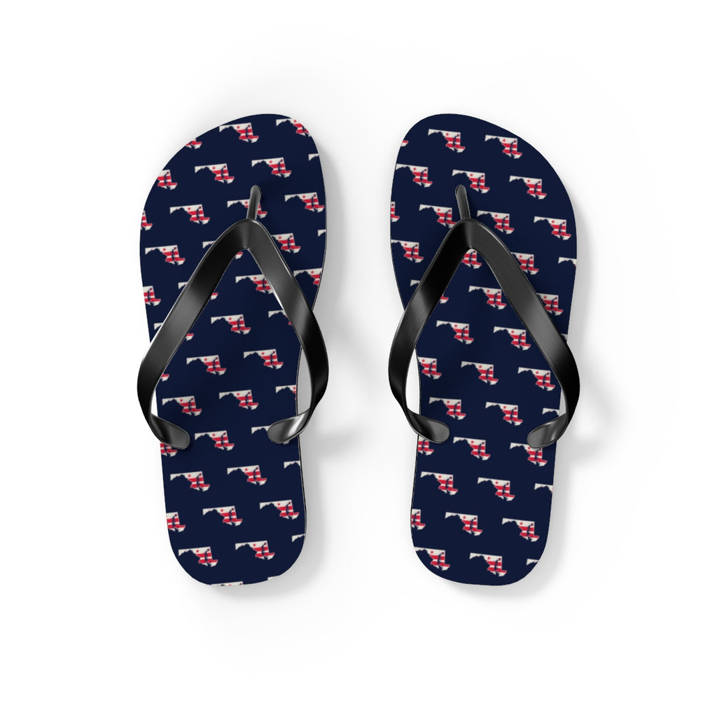 Washington DC North Mission flag map flip flops by Weak Things view 2
