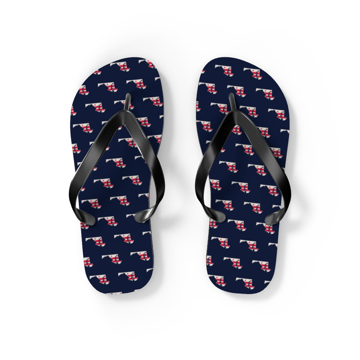 Washington DC North Mission flag map flip flops by Weak Things view 2