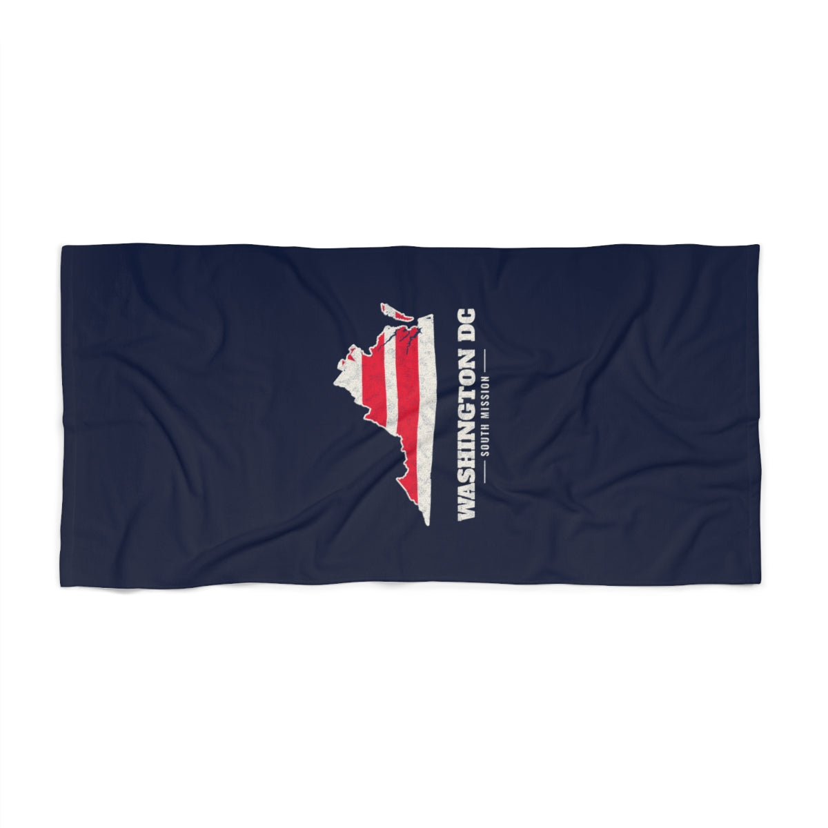 Washington DC South Mission flag map beach towel by Weak Things view 2