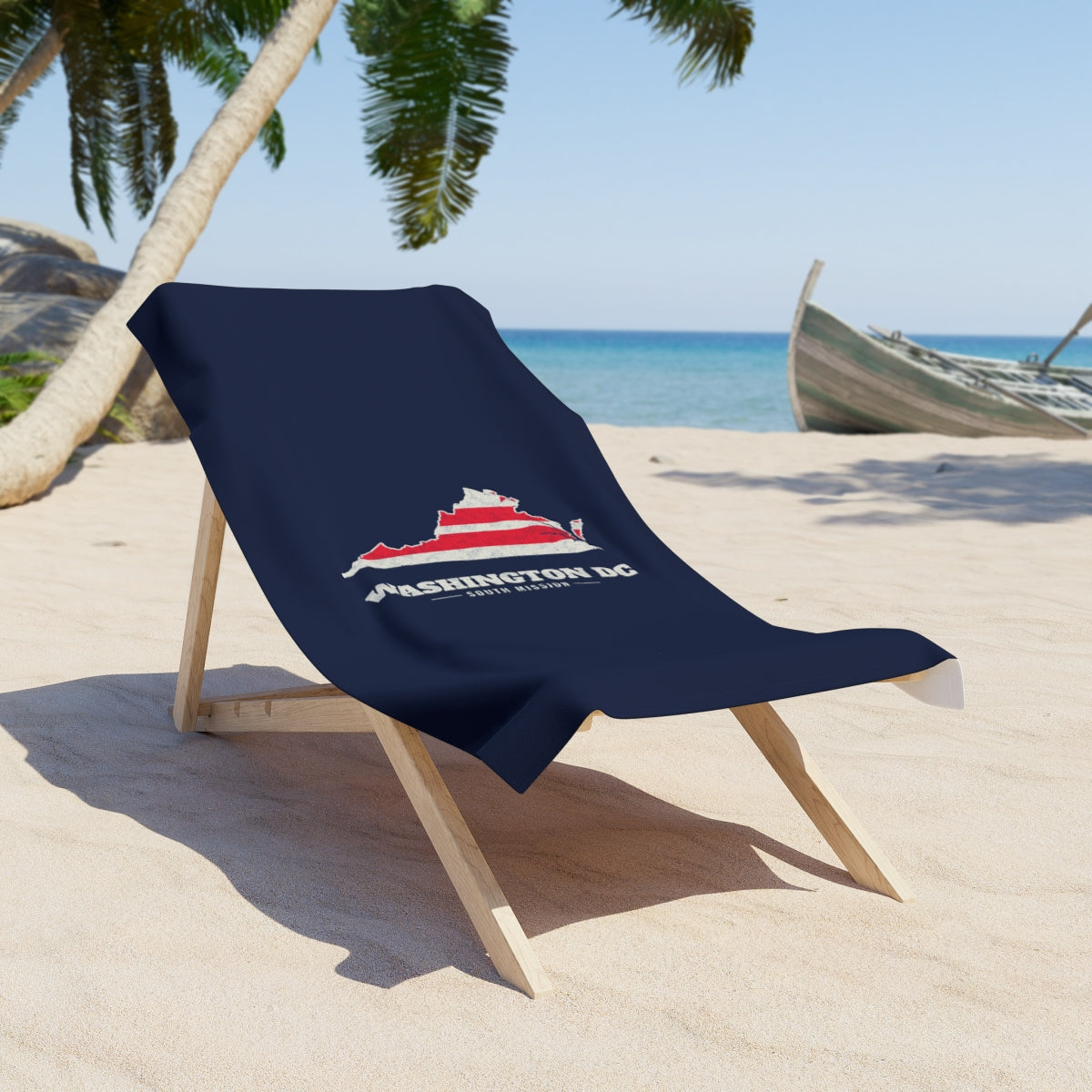 Washington DC South Mission flag map beach towel by Weak Things