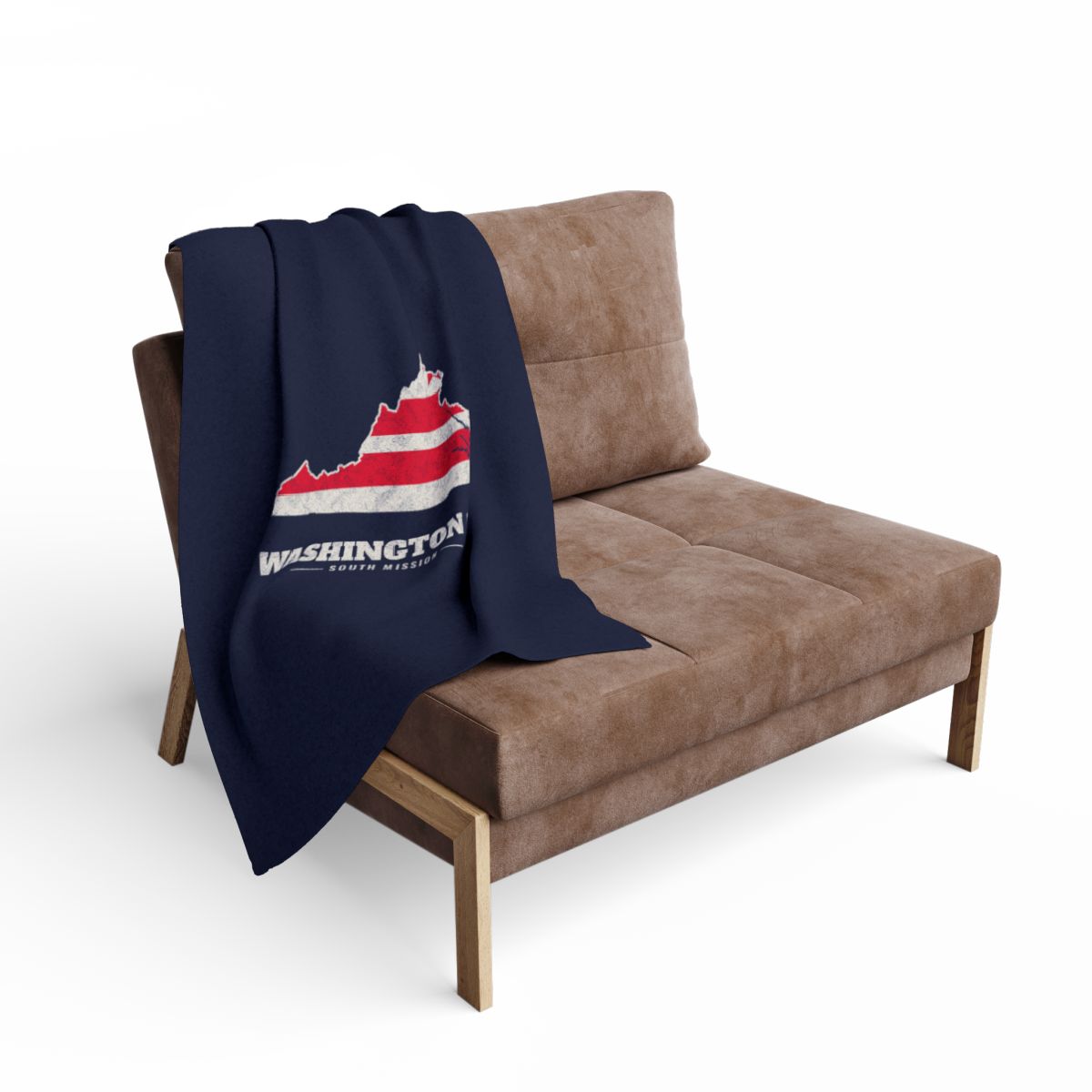 Washington DC South Mission flag map fleece blanket by Weak Things view 2
