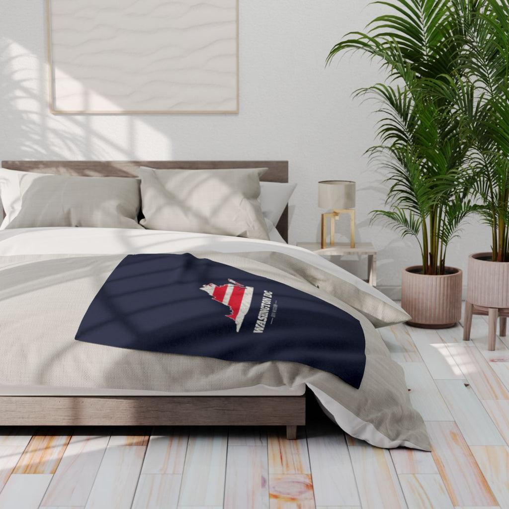 Washington DC South Mission flag map fleece blanket by Weak Things view 3