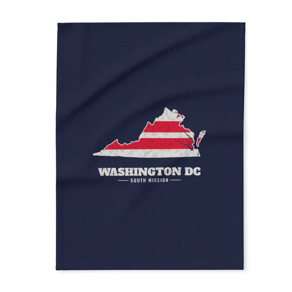 Washington DC South Mission flag map fleece blanket by Weak Things