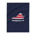 Washington DC South Mission flag map fleece blanket by Weak Things