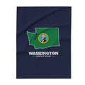 Washington Kennewick Mission flag map fleece blanket by Weak Things